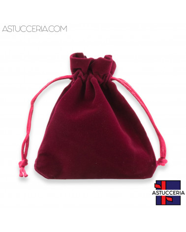 Sacchetti Regalo Di Velluto Doppio Laccio 7x9cm 20pz Rosso Bordeaux