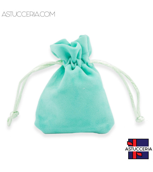 Sacchetti Regalo Di Velluto Doppio Laccio 7x9cm 20pz Turchese