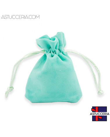 Sacchetti Regalo Di Velluto Doppio Laccio 7x9cm 20pz Turchese