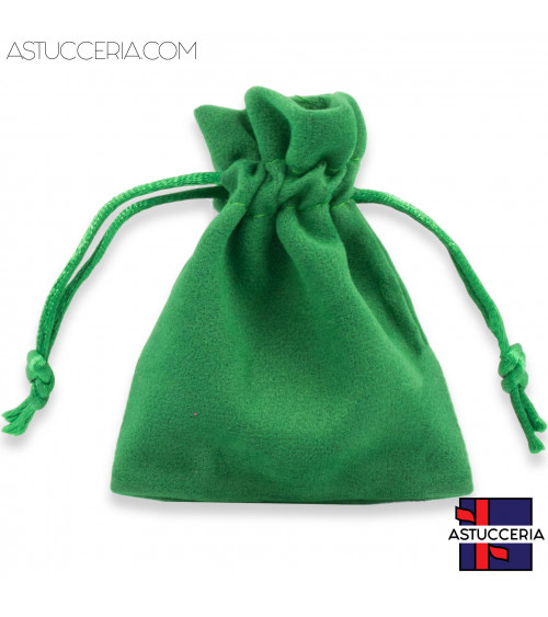 Sacchetti Regalo Di Velluto Doppio Laccio 7x9cm 20pz Verde