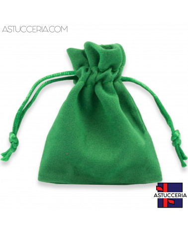 Sacchetti Regalo Di Velluto Doppio Laccio 7x9cm 20pz Verde