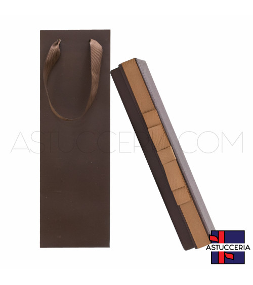 Astucci Per Gioielli Linea OSLO Con Shopper 22,5x5,5x3,5cm Bracciale 12 pezzi Marrone