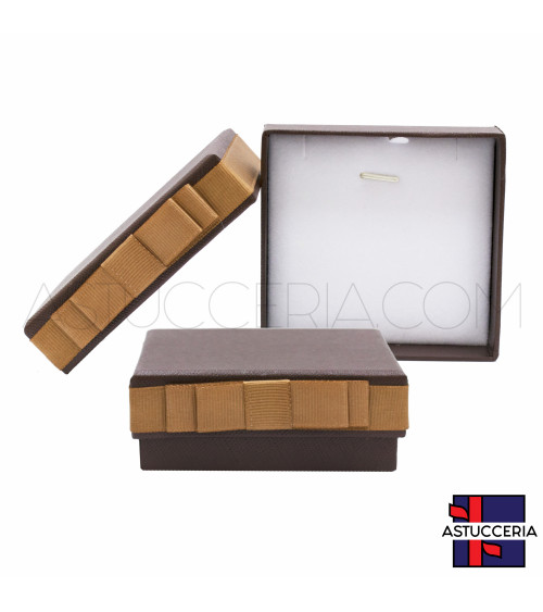 Scatola Regalo Gioielli Linea OSLO 8,5x9x3,5cm Collana 6 pezzi Marrone
