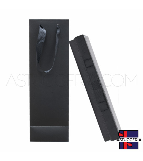 Astucci Per Gioielli Linea OSLO Con Shopper 22,5x5,5x3,5cm Bracciale 12 pezzi Nero
