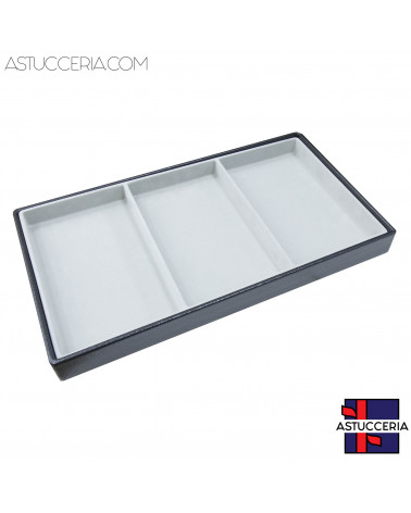 Vassoio Espositore Contenitore Per Gioielli POLICARBONATO ANTIURTO 230x420x40mm 3 Scomparti
