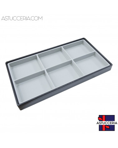 Vassoio Espositore Contenitore Per Gioielli POLICARBONATO ANTIURTO 230x420x40mm 6 Scomparti