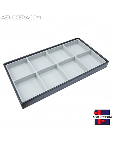 Vassoio Espositore Contenitore Per Gioielli POLICARBONATO ANTIURTO 230x420x40mm 8 Scomparti