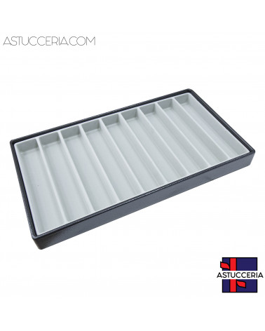 Vassoio Espositore Contenitore Per Gioielli POLICARBONATO ANTIURTO 230x420x40mm 9 Scomparti