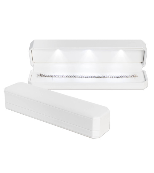 Astucci Per Gioielli Con Luce Linea TIVOLI 230x55x46mm Bracciale 4 pezzi Bianco