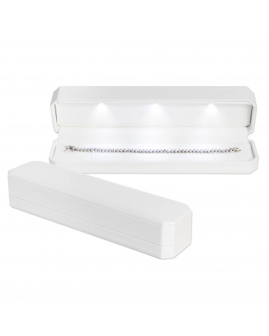 Astucci Per Gioielli Con Luce Linea TIVOLI 230x55x46mm Bracciale 4 pezzi Bianco