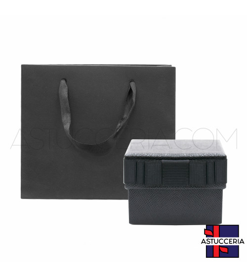 Astucci Per Gioielli Linea OSLO Con Shopper 6,5x7x4,5cm Anello 12 pezzi Nero