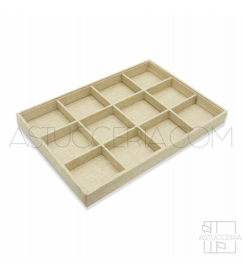 Vassoio Per Gioielli Linea CLASSICO 35x24x3cm 12 Scomparti Juta