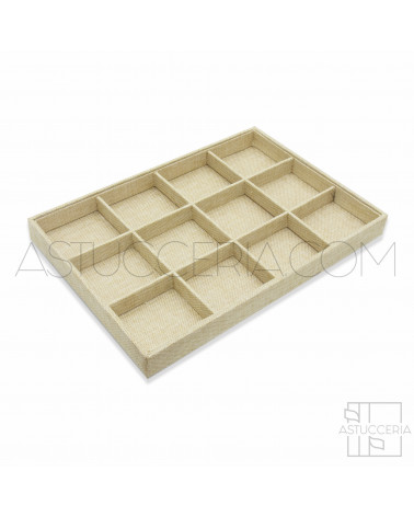 Vassoio Per Gioielli Linea CLASSICO 35x24x3cm 12 Scomparti Juta