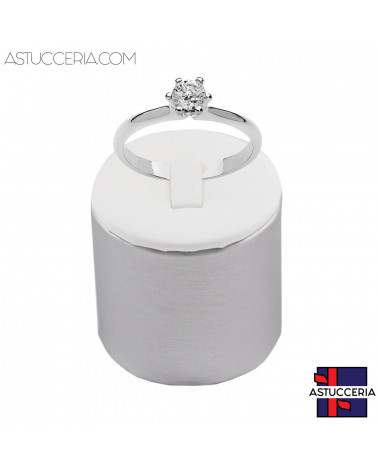 Vetrina Per Gioielleria Linea SILVIA Ecopelle Fibra Porta Anello Cilindro Altezza 5,5cm 2 pezzi Argento