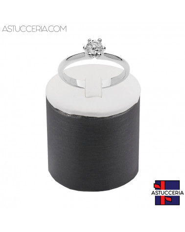 Vetrina Per Gioielleria Linea SILVIA Ecopelle Fibra Porta Anello Cilindro Altezza 5,5cm 2 pezzi Nero