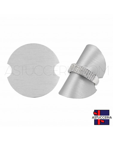 Espositore Per Anelli In Similpelle Fibra Disco Ø 4cm 20 pezzi Argento