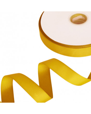 Nastro Raso Rigato Gros Grain 10mm 100 Yard Giallo
