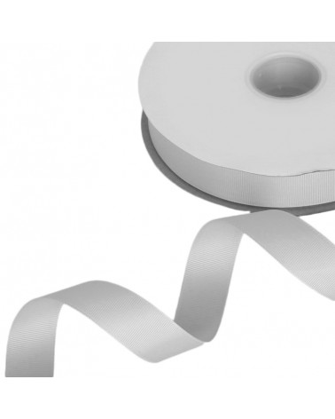 Nastro Raso Rigato Gros Grain 15mm 100 Yard Grigio