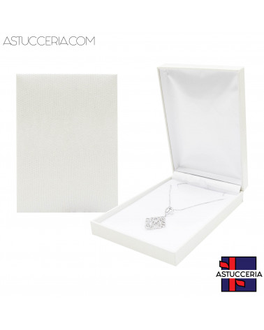 Astucci Per Gioielli Linea ROMA 110x157x34mm 6 pezzi Collana Bianco
