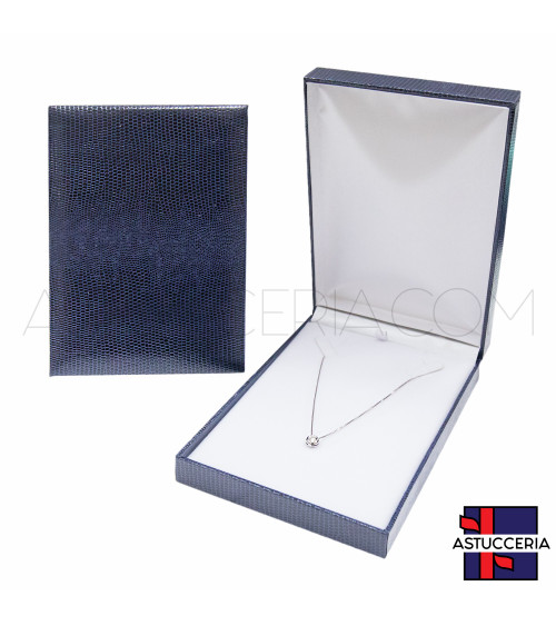Astucci Per Gioielli Linea ROMA 110x157x34mm 6 pezzi Collana Blu