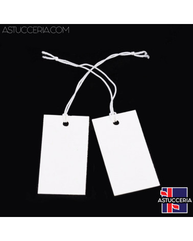 Cartellini Per Prezzi Di Cartoncino Con Filo Di Cotone 500 pezzi Bianco