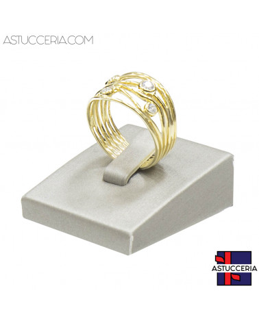 Espositore Per Anelli Linea LUXURY 35x40x15mm 2 pezzi Similpelle Fibra Argento