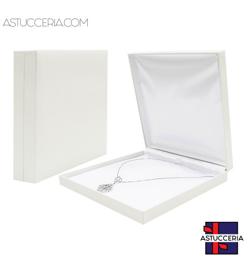 Astucci Per Gioielli Linea ROMA 190x190x38mm 6 pezzi Collana Bianco