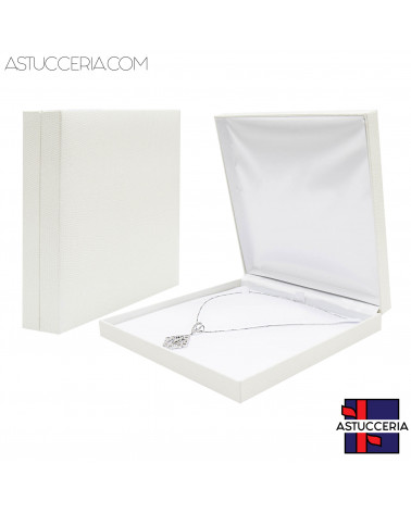 Astucci Per Gioielli Linea ROMA 190x190x38mm 6 pezzi Collana Bianco