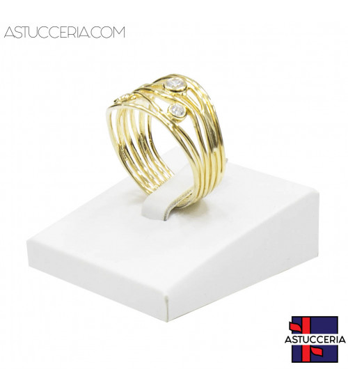 Espositore Per Anelli Linea LUXURY 35x40x15mm 2 pezzi Similpelle Fibra Bianco Perla