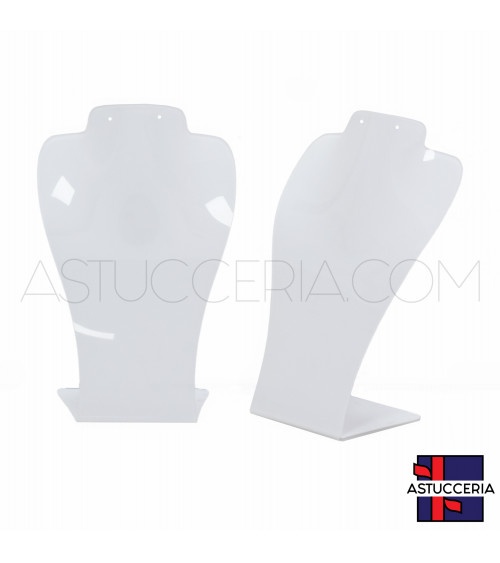 Espositore Per Collane E Orecchini Collo Di Plexiglass LUXE 11x16cm Bianco