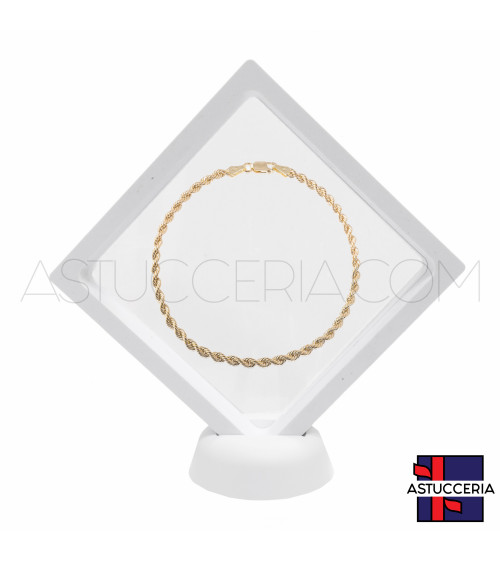 Espositore Per Gioielli Cornice Con Pellicola Trasparente 90x90mm 10 pezzi Bianco