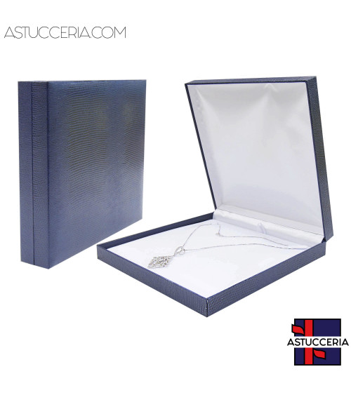 Astucci Per Gioielli Linea ROMA 190x190x38mm 6 pezzi Collana Blu