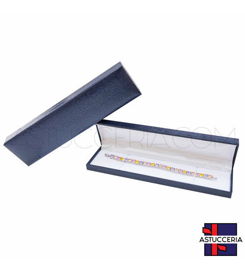 Astucci Per Gioielli Linea ROMA 217x56x22mm 12 pezzi Bracciale Blu
