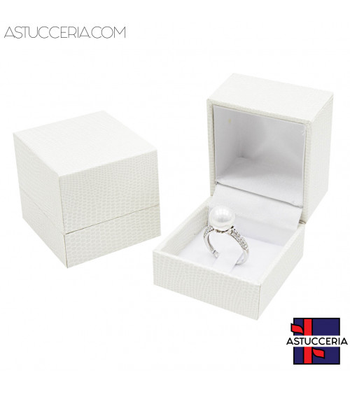Astucci Per Gioielli Linea ROMA 48x52x45mm 12 pezzi Anello Bianco