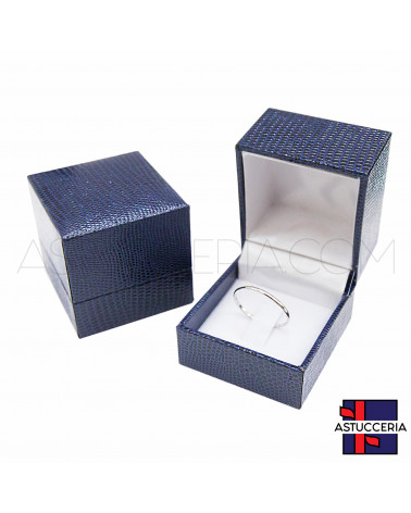 Astucci Per Gioielli Linea ROMA 48x52x45mm 12 pezzi Anello Blu