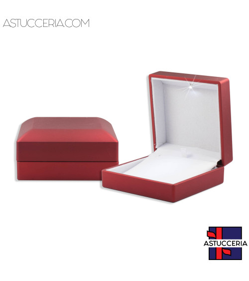 Astucci Per Gioielli Con Luce Linea TOLEDO 10x10x5cm 6 pezzi Pendente Rosso