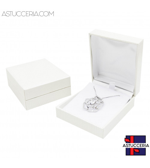 Astucci Per Gioielli Linea ROMA 70x80x32mm 12 pezzi Collana Bianco