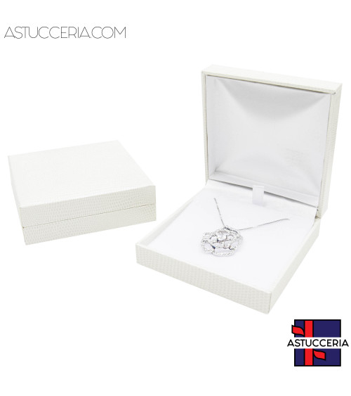 Astucci Per Gioielli Linea ROMA 90x90x32mm 12 pezzi Collana Bianco