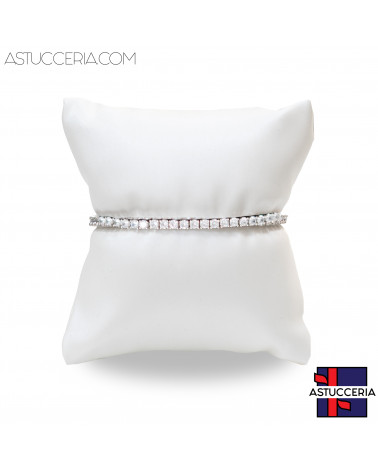 Espositore Per Bracciali Cuscinetti LUXURY 9x10cm 6pz Similpelle Fibra Bianco Perla