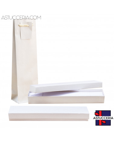 Astuccio In Cartoncino Linea RIMINI 215x45x26mm 12 pezzi + Shopper Beige