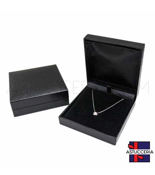 Astucci Per Gioielli Linea ROMA 90x90x32mm 12 pezzi Collana Nero