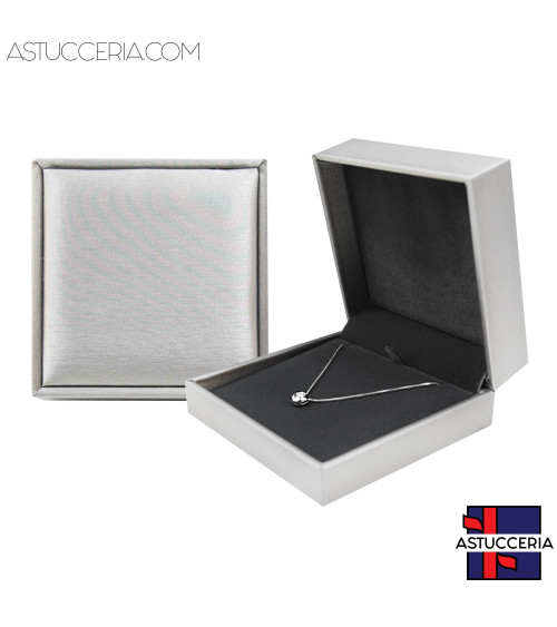 Astucci Per Gioielli Linea SANTORINI 90x90x40mm Collana 6 pezzi Grigio Argento