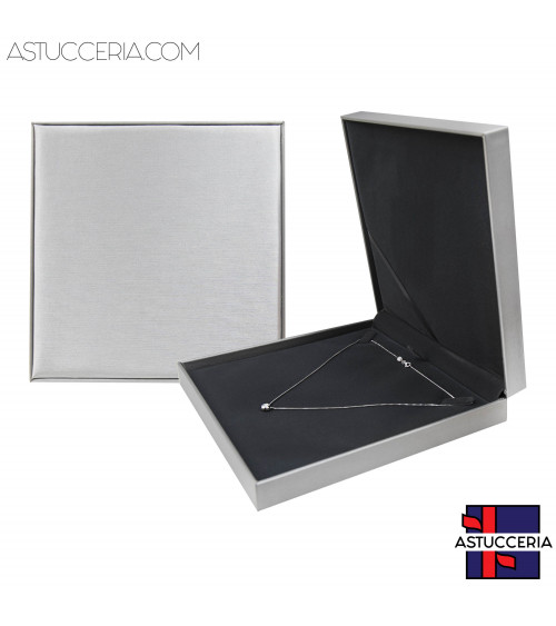 Astucci Per Gioielli Linea SANTORINI 190x190x40mm Collana 2 pezzi Grigio Argento