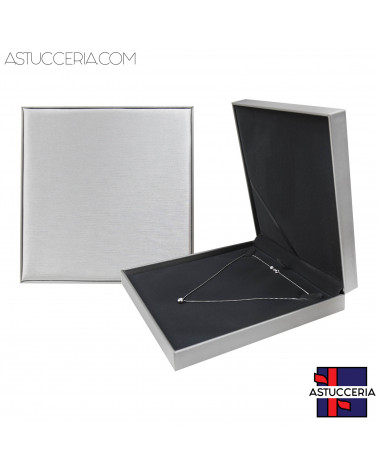 Astucci Per Gioielli Linea SANTORINI 190x190x40mm Collana 2 pezzi Grigio Argento