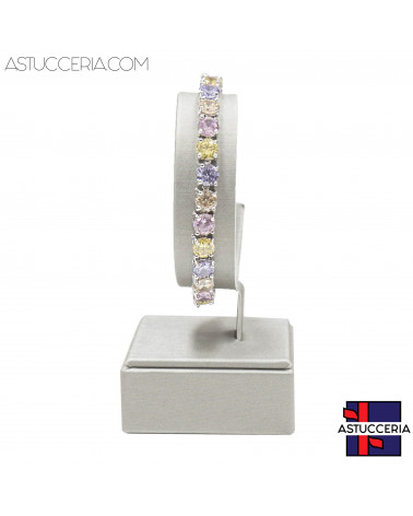 Espositore Per Bracciali e Orologi Linea LUXURY Similpelle H 95mm 1pz Argento