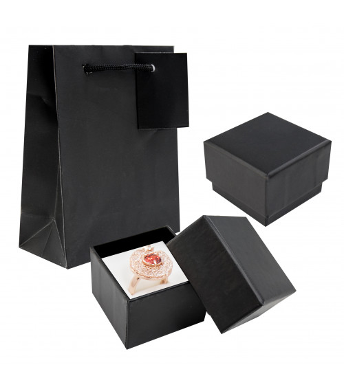 Astuccio In Cartoncino Linea AREZZO 55x55x40mm 24 pezzi Shopper Nero Interno Bianco