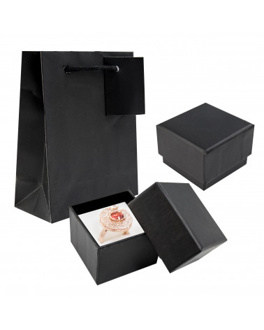 Astuccio In Cartoncino Linea AREZZO 55x55x40mm 24 pezzi + Shopper Nero Interno Bianco