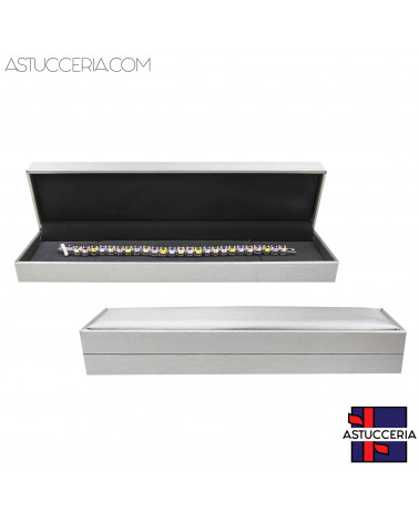 Astucci Per Gioielli Linea SANTORINI 220x55x35mm Bracciale Steso 6 pezzi Grigio Argento