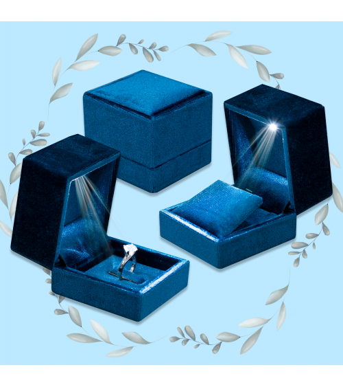 Astuccio Per Gioielli Con Luce Led Linea PISTOIA Multiuso 6 Pezzi Blu