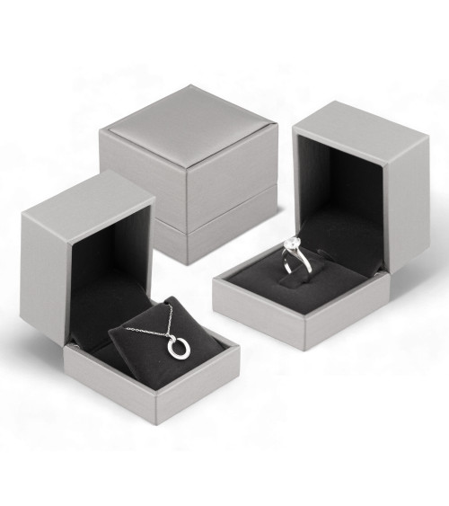 Astucci Per Gioielli Linea SANTORINI  60x65x50mm Per Anelli 6 pezzi Grigio Argento